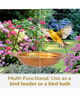 Copper Bird Bath for Outdoors - Hanging Bird Bath for Outside - 12" Diameter