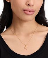 kate spade new york Gold-Tone One A Million Initial Pendant Necklace, 17" + 3" extender