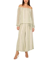 Vince Camuto Women's Striped Wide-Leg Pull-On Pants