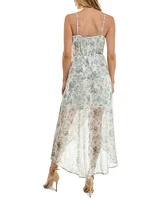 As U Wish Juniors' Molded-Cup Wrap High-Low Fit & Flare Dress