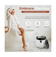 SereneLife Bucket Towel Warmer, 12L, Adjustable Timer, Auto Shut-Off, Black