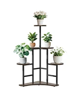Unho 42.7" Height Corner Plant Stand with 5 Round Shelves Indoor Plant Rack Metal Frame