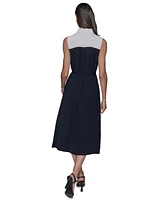 Karl Lagerfeld Paris Women's Aero Wash Colorblocked Shirtdress