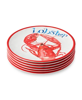 Certified International Beach House Lobster Melamine 6-Pc. Salad Plates, Service For 6