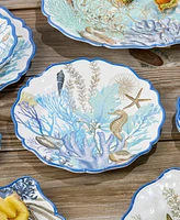 Certified International Blue Lagoon Melamine 4-Pc. Dinner Plates, Service For 4