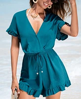 Cupshe Women's Ruffled Dream Blue Romper