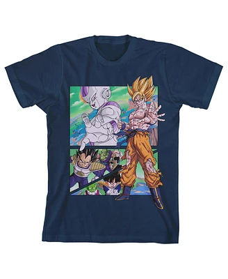 Dragon Ball Z Boys Frieza Saga Character Layout Navy Blue T-shirt-x-Large