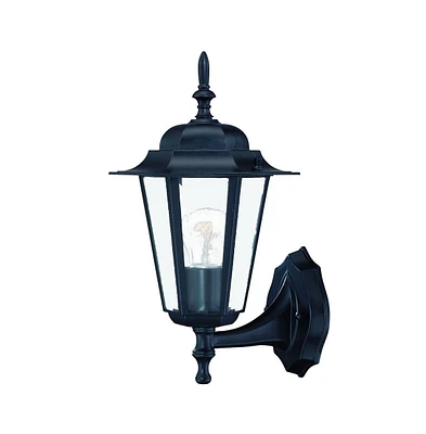 Matte Black Glass Lantern Wall Light