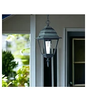 Distressed White Beveled Glass Outdoor Hanging Light
