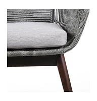 Outdoor Solid Wood Dining Chair with Cushion Perfect for Patio & Garden
