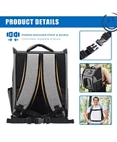 FluffyDream Pet Carrier Backpack for Large/Small Cats and Dogs, Puppies, Safety Features and Cushion Back Support for Travel, Hiking, Outdoor Use, Bla