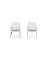 Set of Two Metal Dining Chairs – Modern Seating for Patio & Dining Room