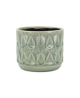 Geometric Ceramic Round Pot Planter – Indoor & Outdoor Decorative Planter