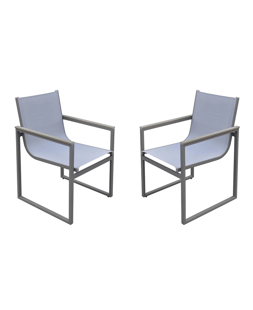 Set of Two Metal Dining Chairs – Outdoor Seating for Porch & Garden