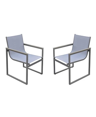 Set of Two Metal Dining Chairs – Outdoor Seating for Porch & Garden