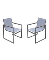 Set of Two Metal Dining Chairs – Outdoor Seating for Porch & Garden