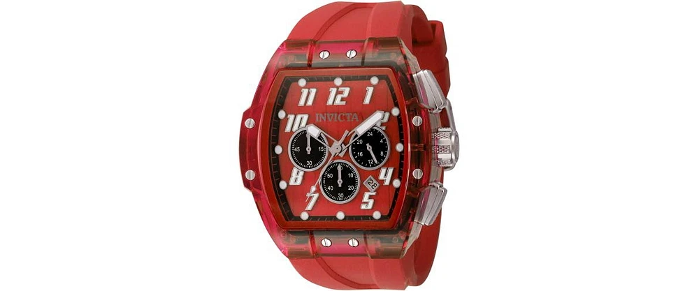 Invicta Men's 45483 S1 Rally Quartz Chronograph Red, Transparent Dial Watch