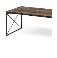 Mango Wood Top and Iron Base Accent Bench – Rectangular Design for Entryway & Living Room