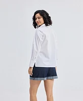 Reistor Women's Crisp Details Button-down Shirt White