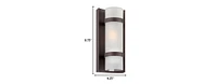 Bronze and White Glass Wall Sconce