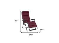Steel Zero Gravity Chair with Red Cushion – Outdoor Recliner for Ultimate Comfort