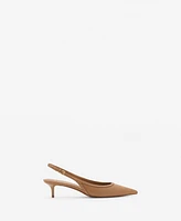 Mango Women's Stud Detail Kitten-Heel Shoes