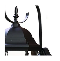 Three Light Dark Brown Swing Arm Lantern Wall