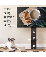 ProMounts Premium Swivel Tv Stand Mount for 37”-72” Screens with Shelving, Holds up to 110 Lbs