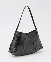 Mango Women's Braided Leather Shoulder Bag