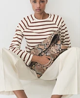 Mango Women's Striped Round-Neck Sweatshirt
