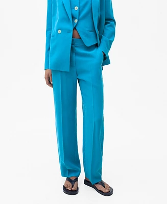 Mango Women's Straight Suit Trouser Pants