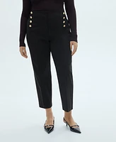 Mango Women's Jewel Buttoned Straight Pants