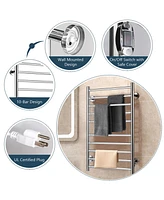 Electric Towel Rail Rack 10-bar Rung Heated Bathroom Warmer Steel