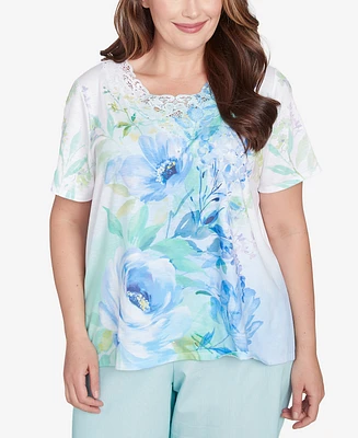 Alfred Dunner Plus St. Thomas Dramatic Floral Print Top
