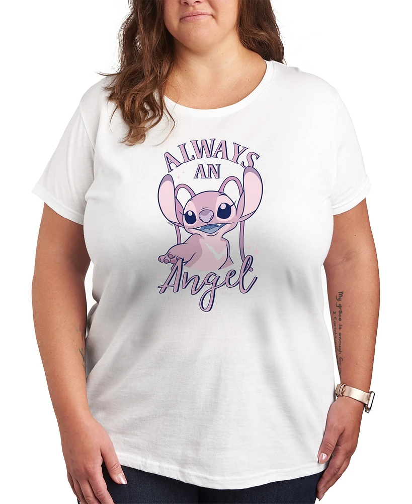 Hybrid Apparel Plus Lilo Stitch Always an Angel Graphic T-Shirt