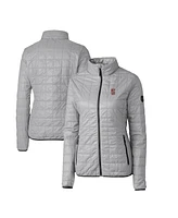 Cutter & Buck Women's Gray Stanford Cardinal Rainier Eco Insulated Puffer Full-Zip Jacket