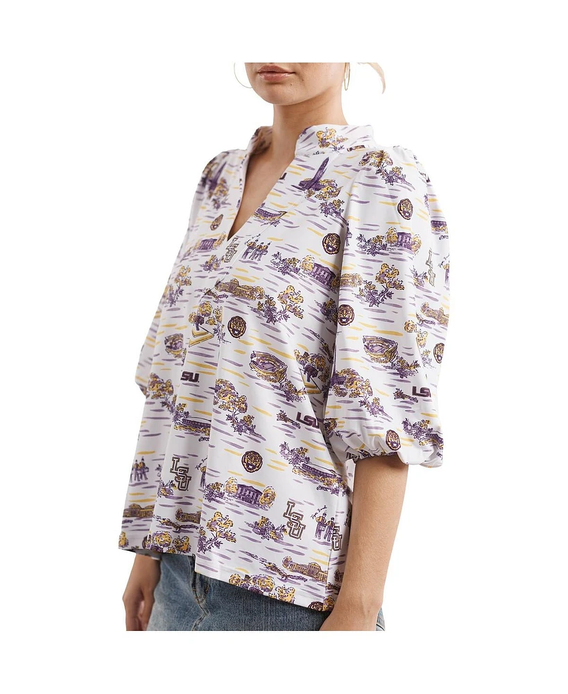 Smith & Quinn Women's Purple/White Lsu Tigers Tailgate Collection Eliza Top