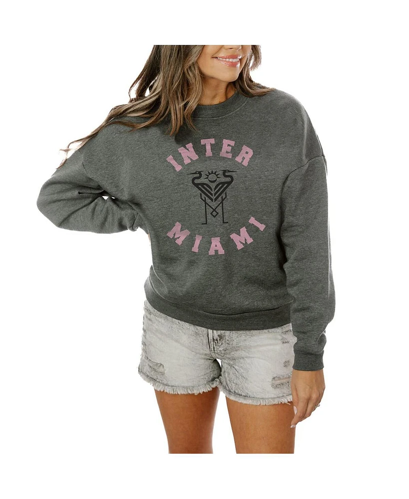 Gameday Couture Women's Charcoal Inter Miami Cf Fleece Pullover Sweatshirt