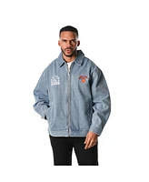 The Wild Collective Men's and Women's Blue New York Knicks Coaches Full-Zip Denim Jacket
