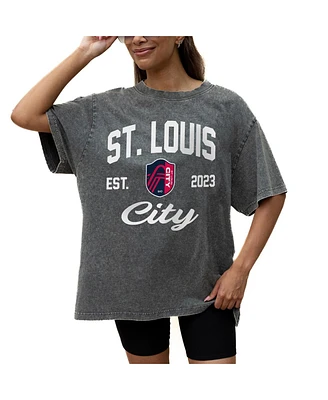 Gameday Couture Women's Gray St. Louis City Sc Tackle Titan Oversized Snow Wash T-Shirt