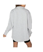 Gameday Couture Women's Ash Michigan State Spartans Foundation Full-Button Long Sleeve Overshirt Top