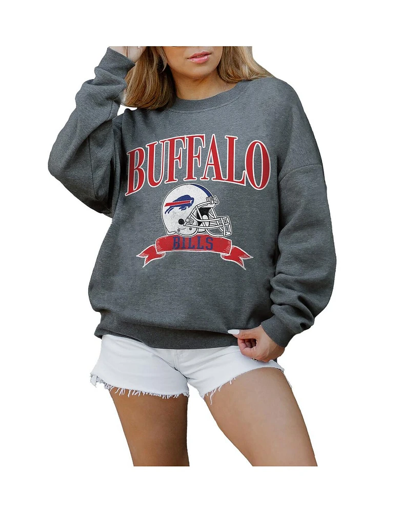 Gameday Couture Women's Charcoal Buffalo Bills Seal The Deal Premium Fleece Drop Shoulder Pullover Sweatshirt
