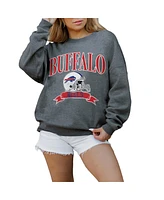 Gameday Couture Women's Charcoal Buffalo Bills Seal The Deal Premium Fleece Drop Shoulder Pullover Sweatshirt
