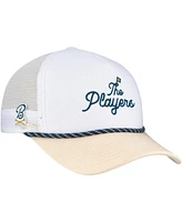 Barstool Golf Men's White/Tan The Players Nailhead Canvas Rope Adjustable Hat