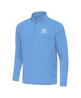 Antigua Men's Powder Blue New York Yankees Intent Quarter-Zip Top