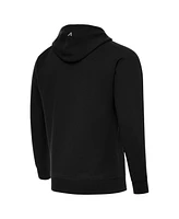 Antigua Men's Black Las Vegas Raiders Brushed Carbon Victory Pullover Hoodie