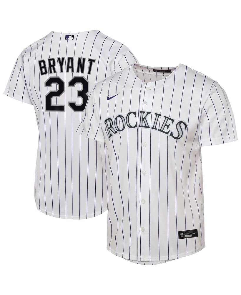 Nike Big Boys and Girls Kris Bryant White Colorado Rockies Home Replica Player Jersey