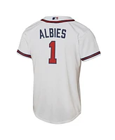 Nike Big Boys and Girls Ozzie Albies White Atlanta Braves Home Replica Player Jersey