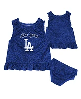 Outerstuff Baby Boys and Girls Blue Los Angeles Dodgers Playground Dress Bloomers Set