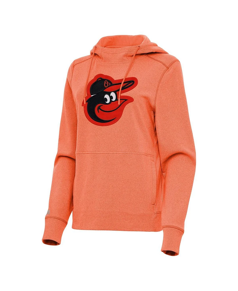 Antigua Women's Heather Orange Baltimore Orioles Justice Pullover Hoodie